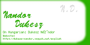 nandor dukesz business card